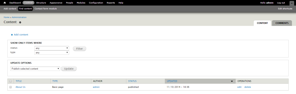 drupal-manage-contents