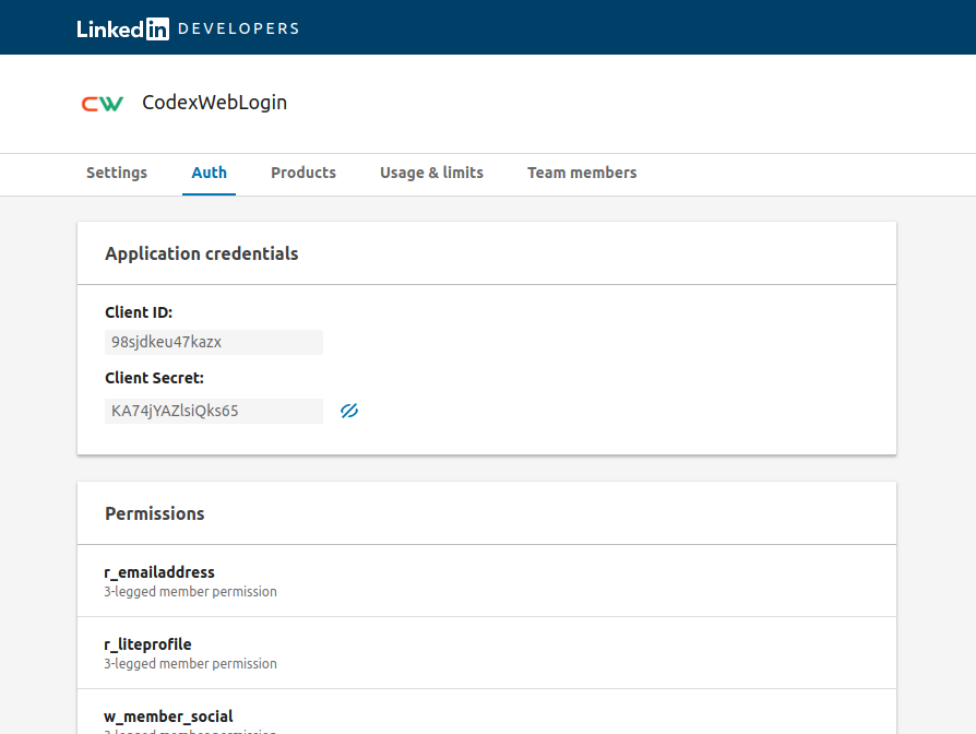 linkedin-php-oauth-api-create-app-client-id-secret-codexworld