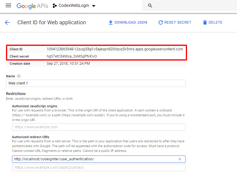 codeigniter-google-api-console-oauth-client-id-secret-codexworld