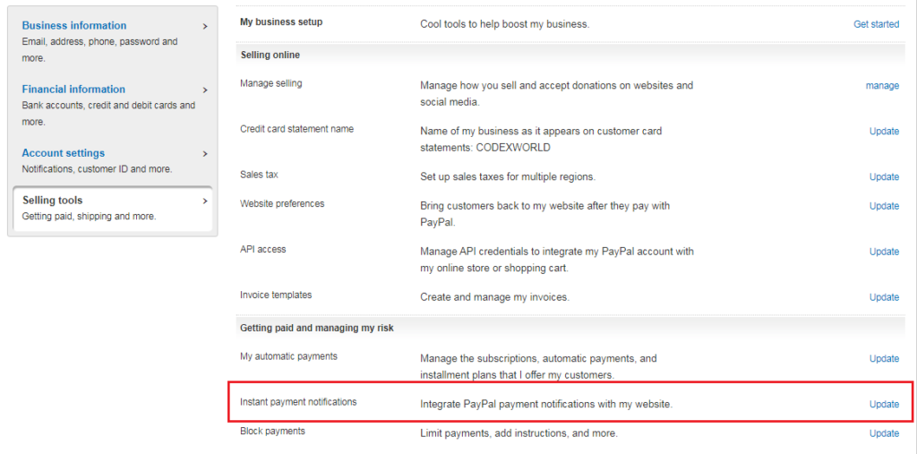 paypal-business-selling-tools-ipn-update-codexworld