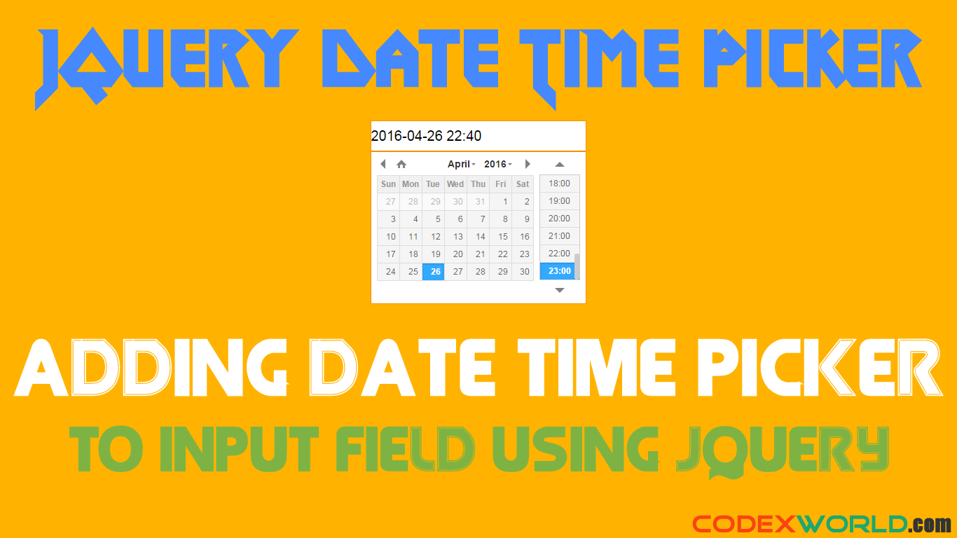 Add Date-Time Picker to Input Field using jQuery - CodexWorld
