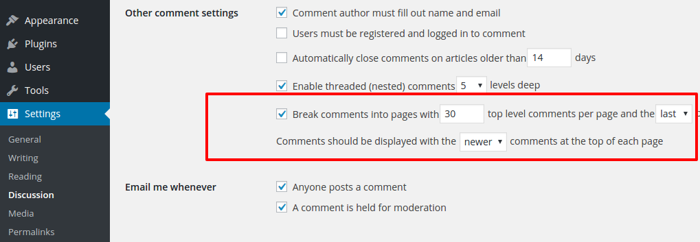 wordpress-comments-pagination-tutorial-discussion-settings-codexworld