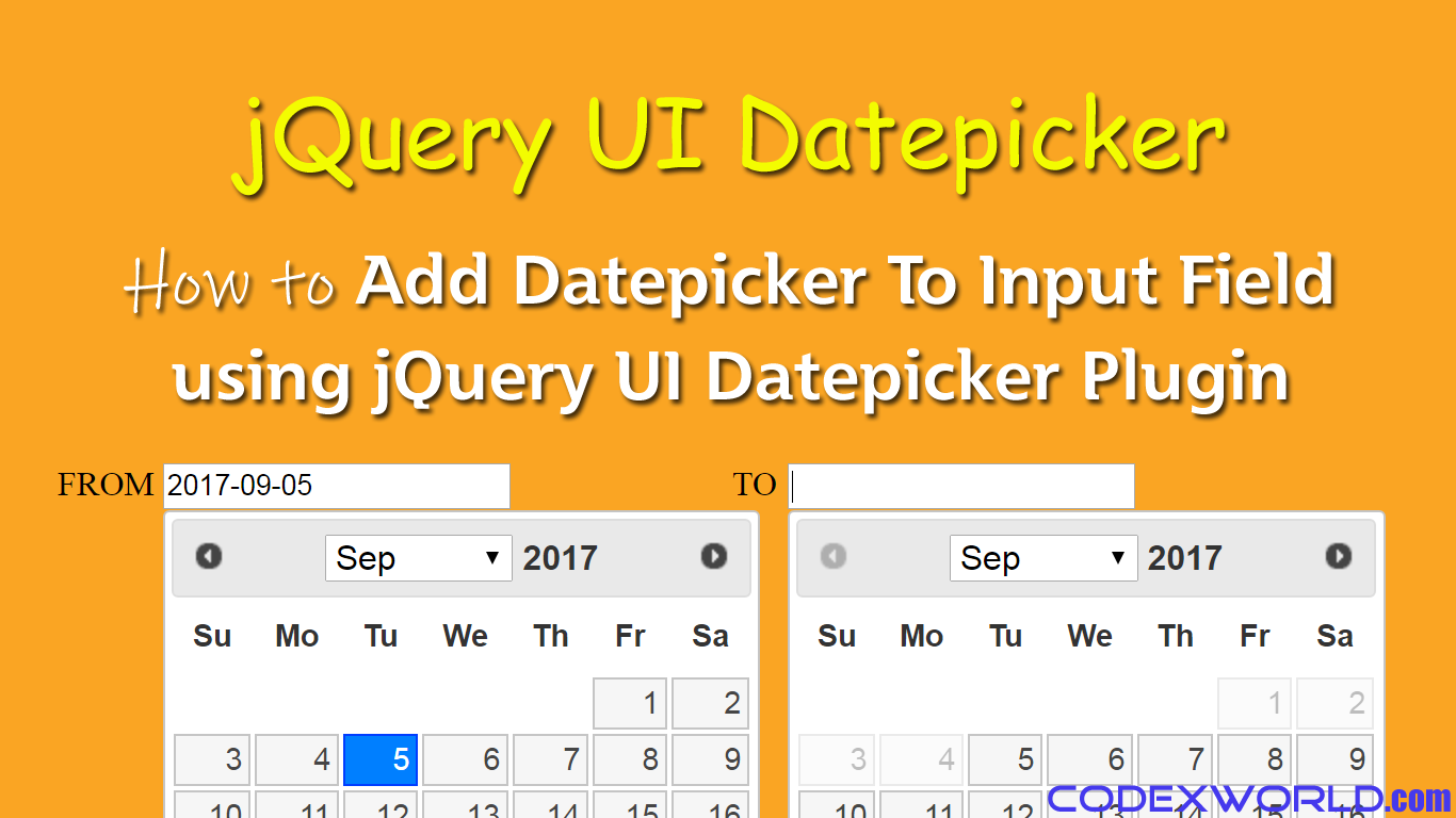 Add Datepicker to Input Field using jQuery UI   CodexWorld