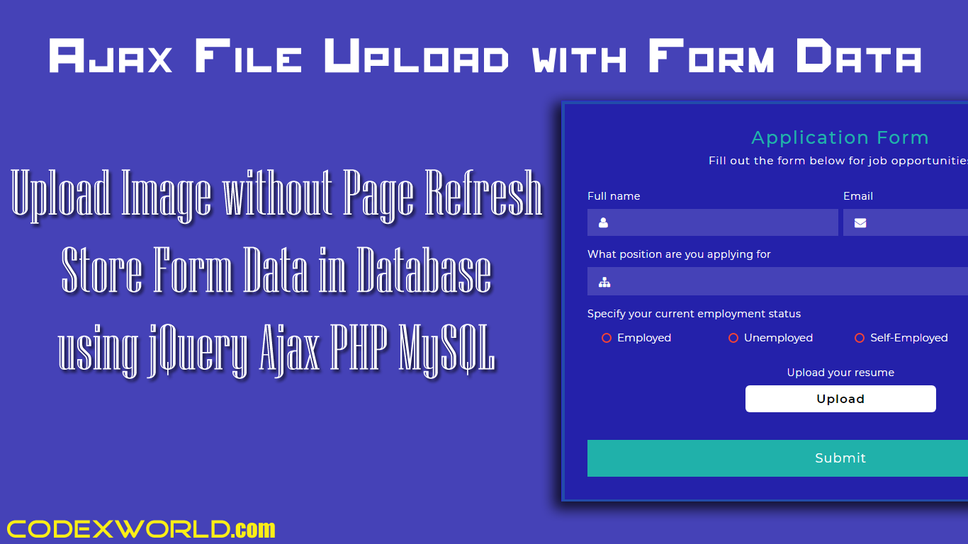 Ajax File Upload with Form Data using PHP   CodexWorld