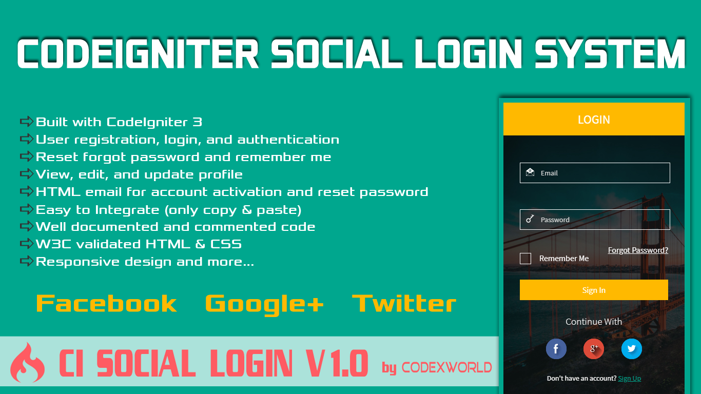 New Feature - Social Login for Facebook, Google, Twitter & More