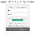 PHP Soical Login System – User Sign-in View - Screenshot 1