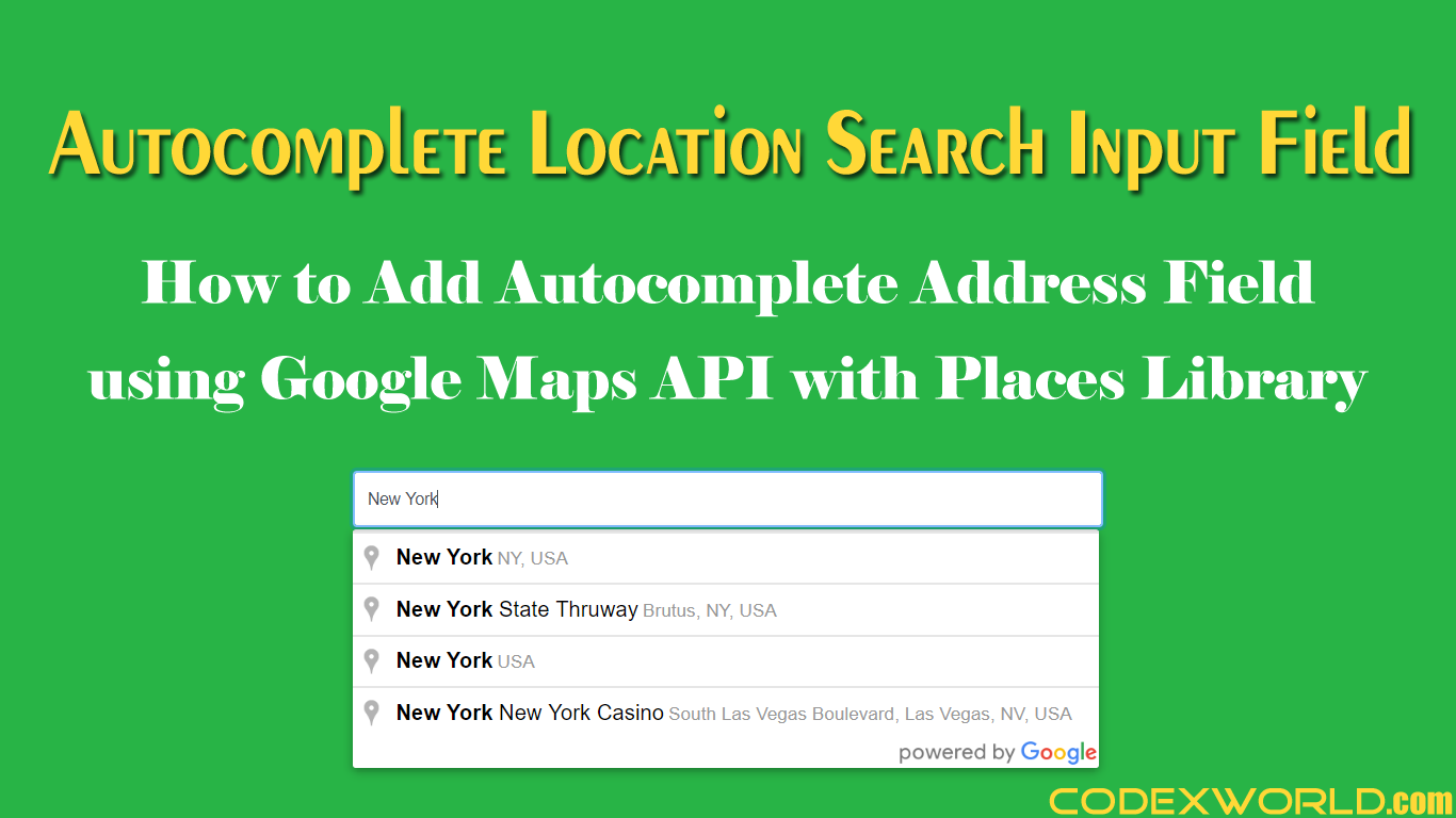 Address fields. Google places API. Address-field.