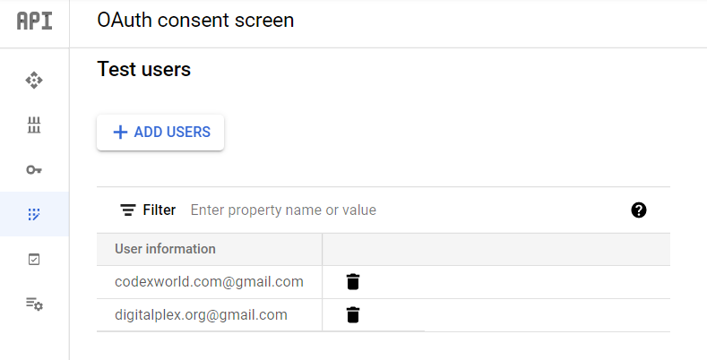 google-api-console-oauth-consent-test-user-codexworld