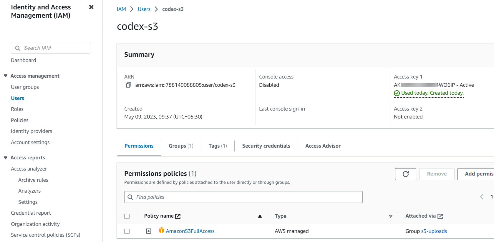 aws-s3-user-access-key-secret-id-codexworld